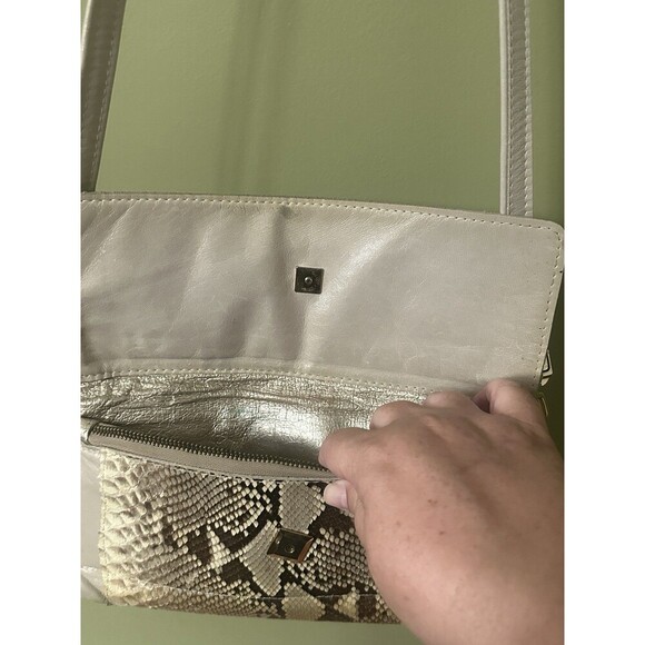 Vintage Snakeskin Small Snap Leather Crossbody Purse Romag 90s 80s - Picture 9 of 10